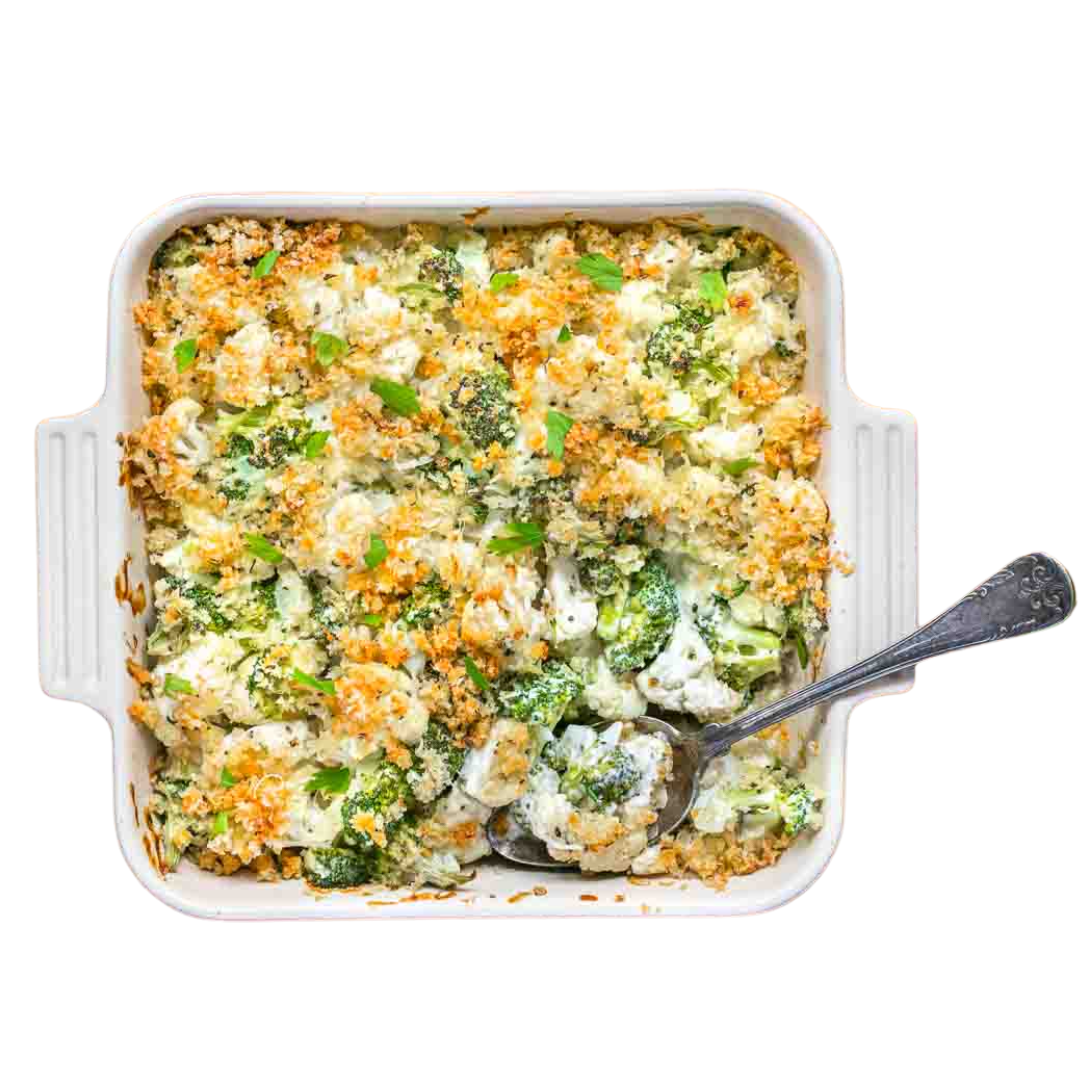 Cauliflower and Broccoli Gratin (frozen) feast!